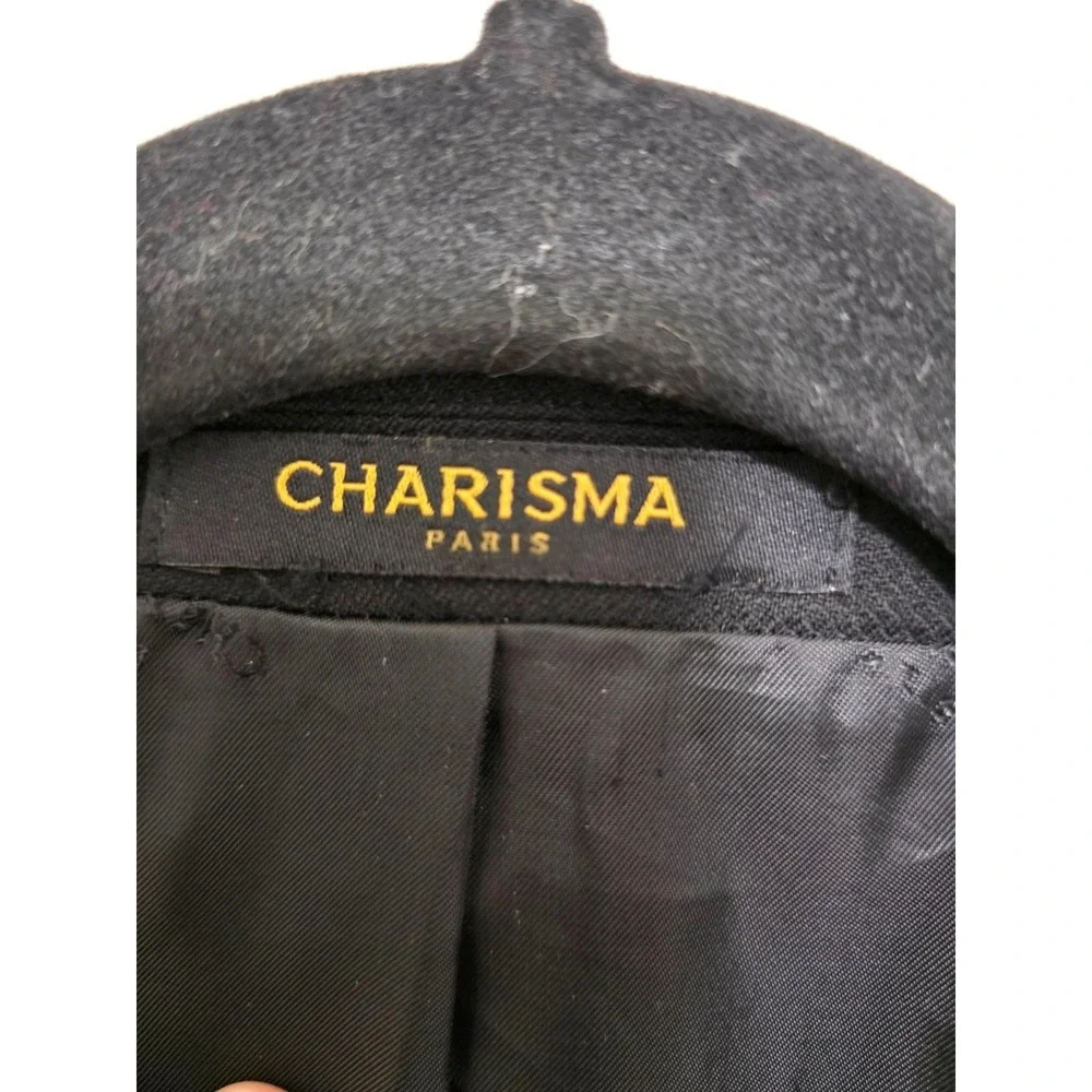 Charisma Cashmere Black Men Blazer Jacket Size 42R Two-Button Single-Breasted No